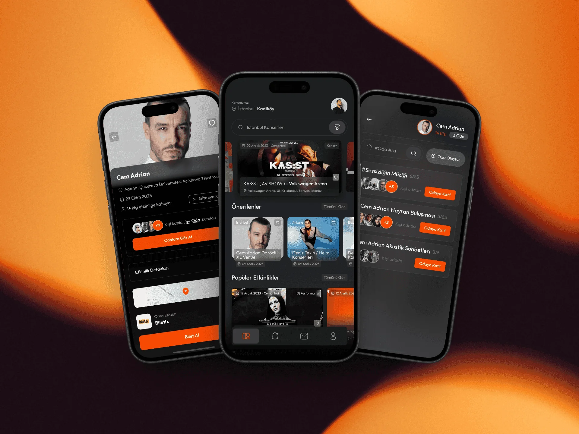 EventGo uygulaması hero görseli — etkinlik keşfi ve sosyalleşme odaklı mobil arayüz